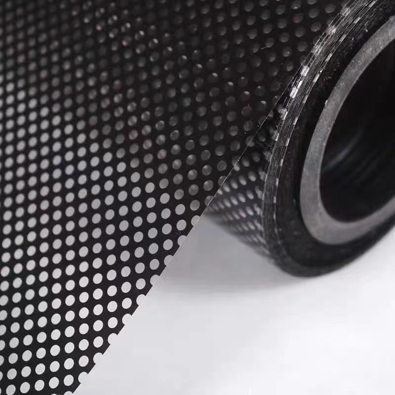 1 roll Stained Glass Window Privacy Film - Non-Adhesive, UV Sun Blocking, One-Way Perforated, Black Vinyl Stickers for Bathroom Door Coverings and Printable Engraved Designs