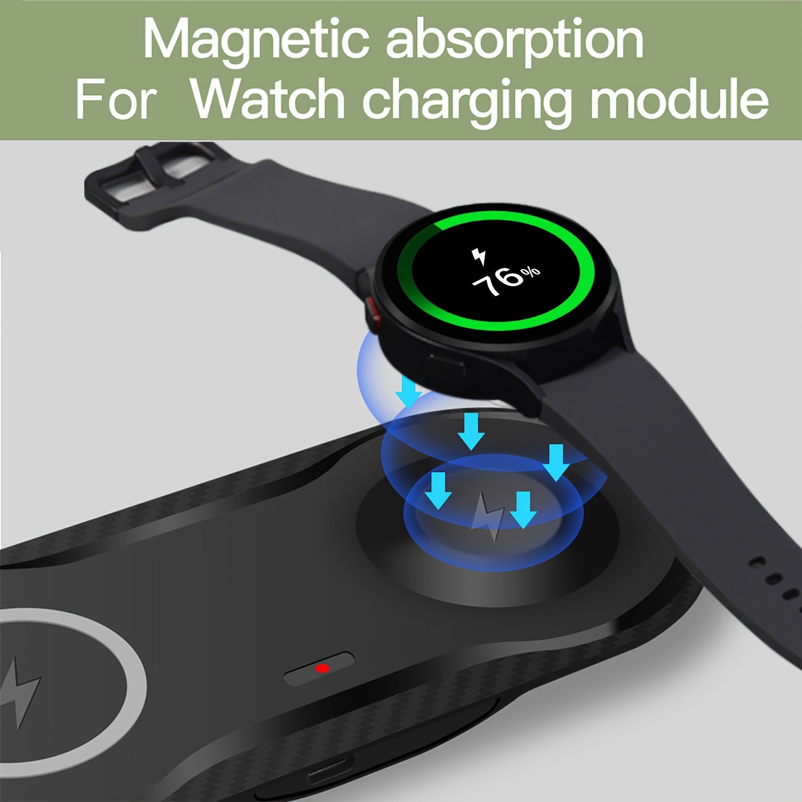 2-in-1 Fast Wireless Charger Mat Dual Wireless Charging Pad for Samsung Galaxy Watch 5/5 Pro/4/3, Galaxy Buds, S23 Ultra, S22, S21, S20, Note 20, 10, Z Flip 4/3, Z Fold